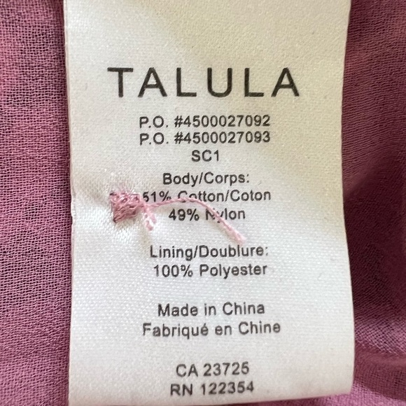 Talula Aritzia Pink Lace Betsy Short Sleeve Lined Blouse, Size- X-Small - Picture 3 of 9